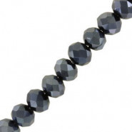 Top Glasfacett rondellen Perlen 8x6mm Hematite pearl shine coating